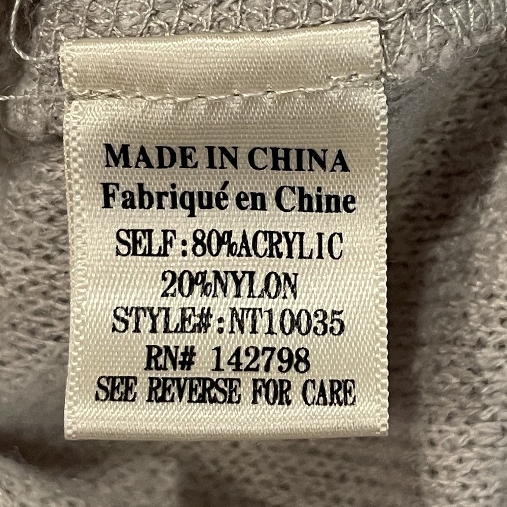 Fab'rik Women's Large Gray Textured Dotted Cropped Sweater‎ Top - Picture 6 of 8